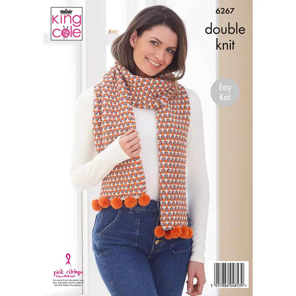 Scarf, Hat and Cowl King Cole Pattern 6267