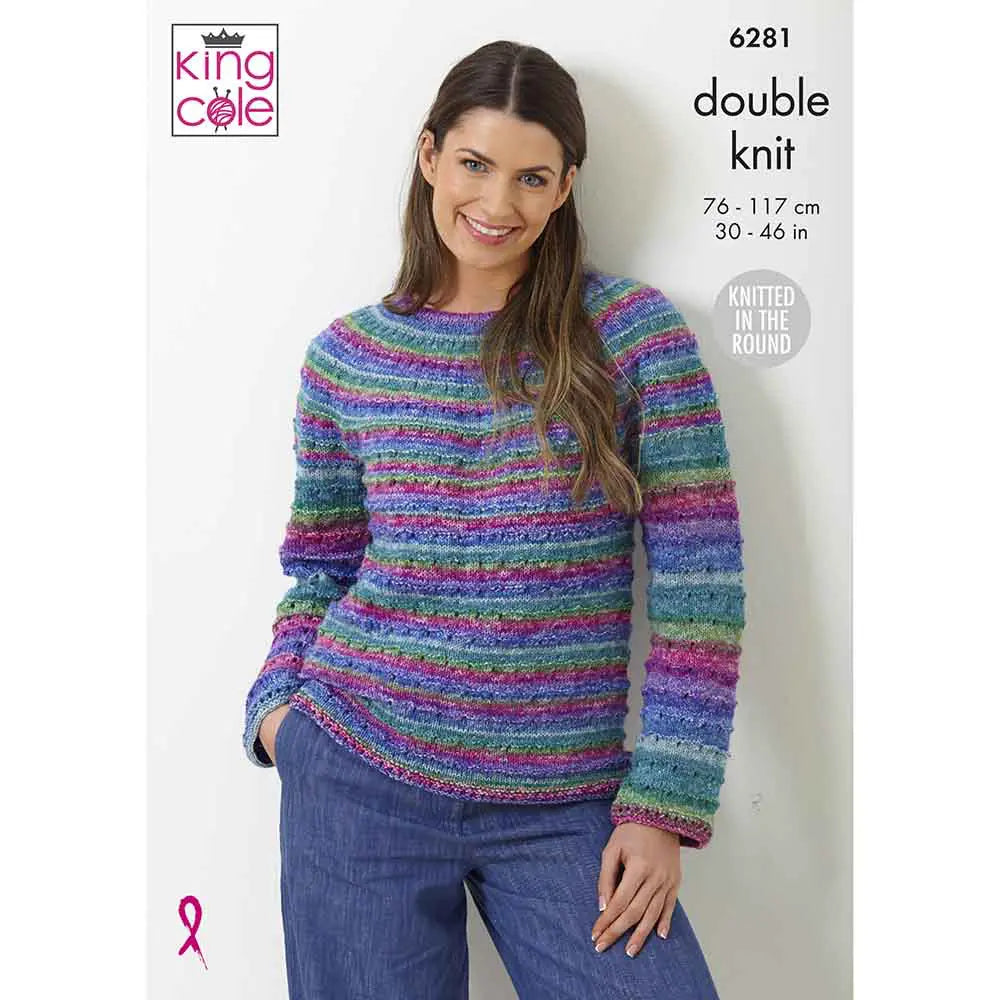 Sweaters Knit in the Round King Cole Pattern 6281