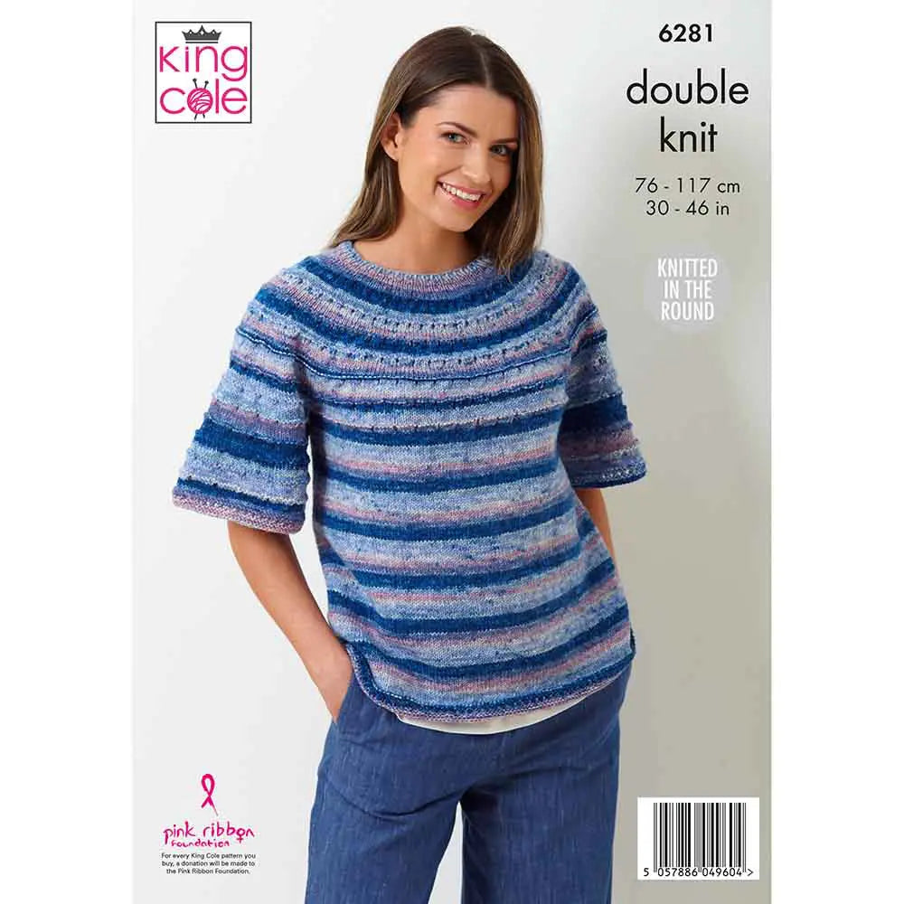 Sweaters Knit in the Round King Cole Pattern 6281