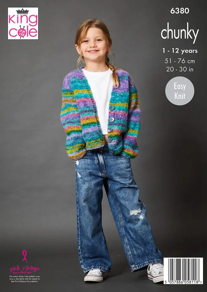 Sweater, Cardigan and Tank Top knitted in Flair Chunky King Cole Pattern 6380