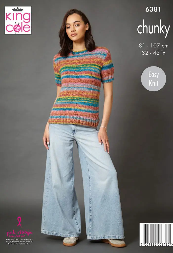 Cardigan and Sweater knitted in Flair Chunky King Cole Pattern 6381