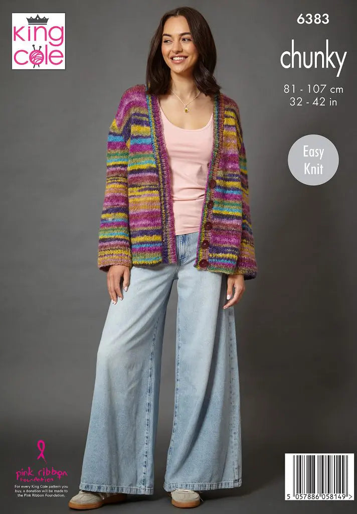 Sweater and Cardigan knitted in Flair Chunky King Cole Pattern 6383