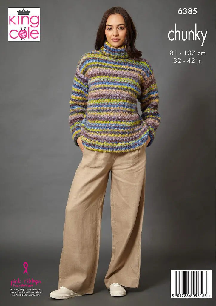 Sweater and Tank Top knitted in Flair Chunky King Cole Pattern 6385