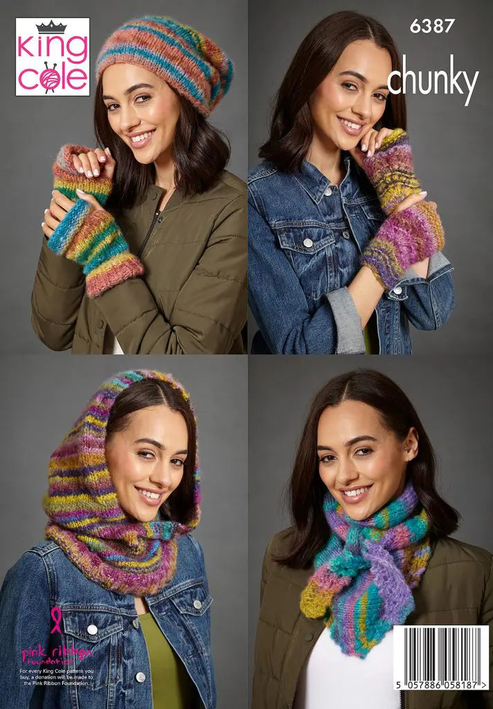Accessories knitted in Flair Chunky King Cole Pattern 6387