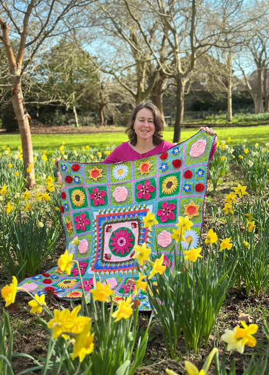 Say It With Flowers Crochet Along Blanket CAL in King Cole Big Value Dk - by Eleonora Tully of Coastal Crochet