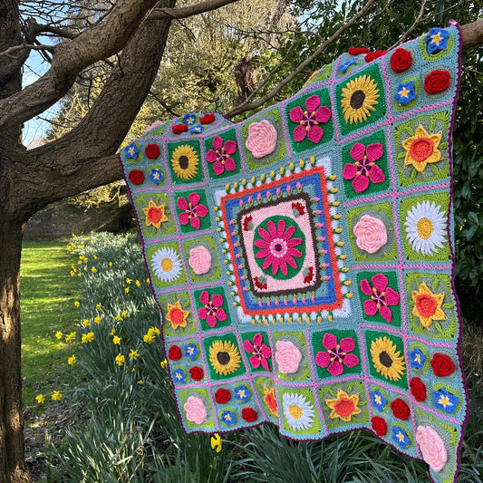 Say It With Flowers Crochet Along Blanket CAL in King Cole Big Value Dk - by Eleonora Tully of Coastal Crochet