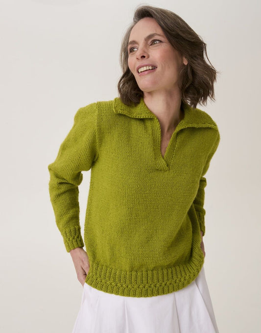 Branched Rib Polo Sweater Knitting Kit using Sirdar Loveful Bio Blend DK