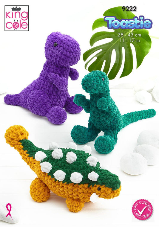 Dinosaurs crocheted in Toastie
King Cole Pattern 9222