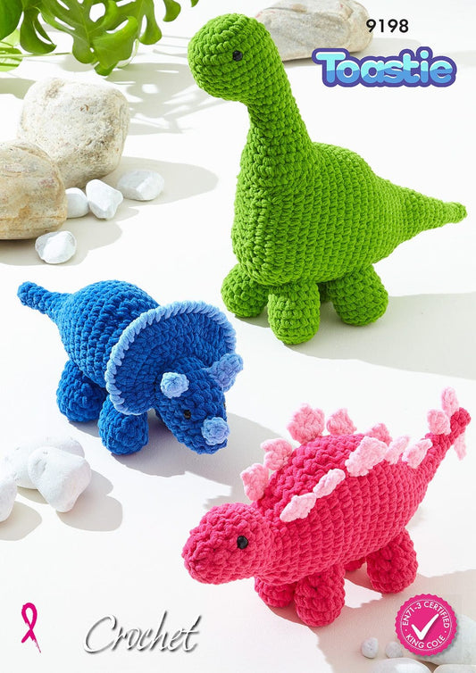 Dinosaurs crocheted in Toastie
King Cole Pattern 9198