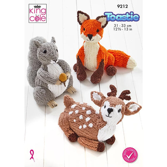 Woodland Wildlife knitted in Toastie
King Cole Pattern 9212