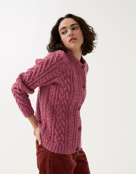 Sirdar Loveful DK Round Neck Cardigan with Cables knitting pack.