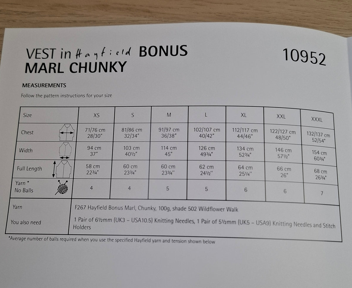 Hayfield Bonus Marl Chunky Vest Top Knitting Kit